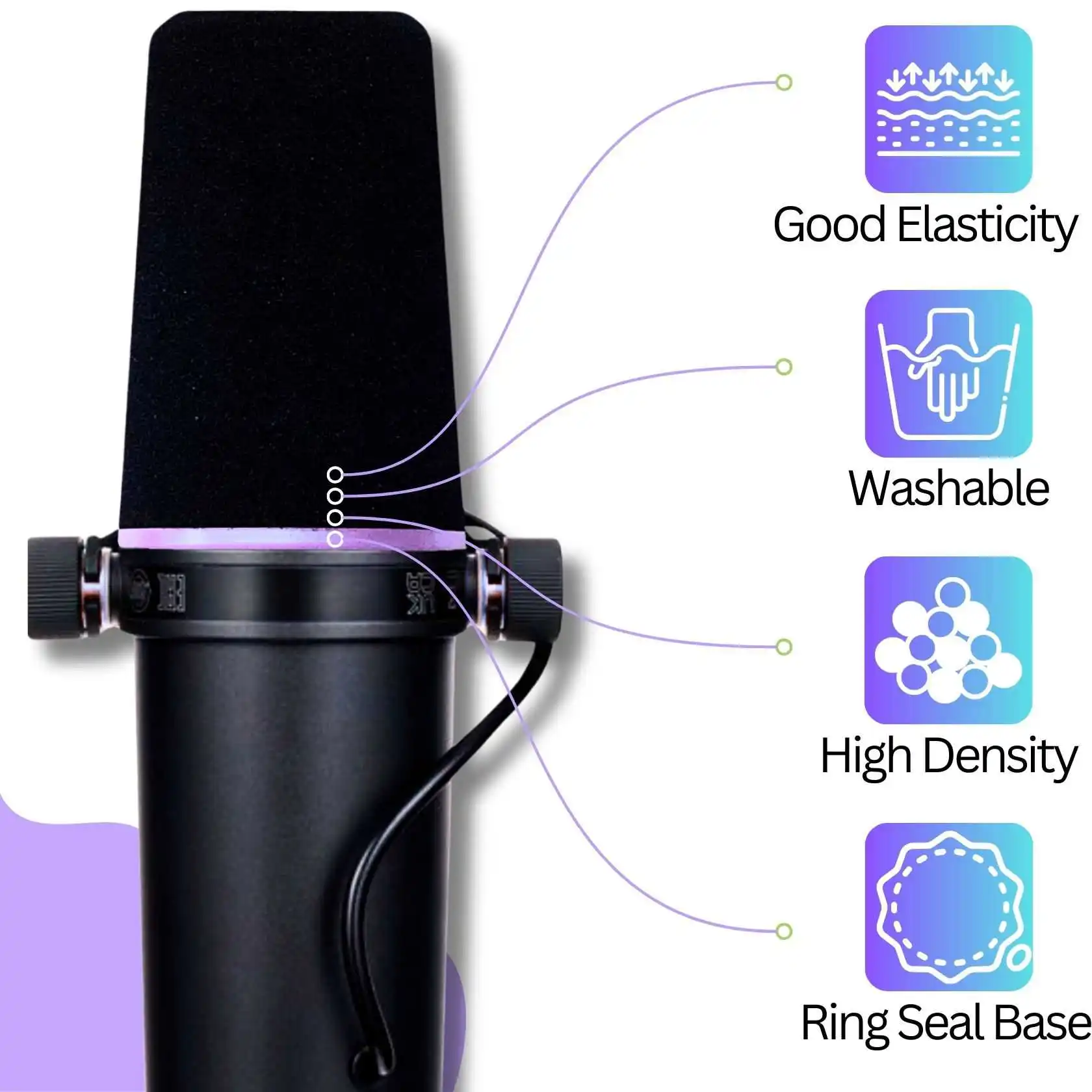 غطاء ميكروفون SM7 مع فلتر صوتي - مراجعة Shure Mic Sm7B وسعره