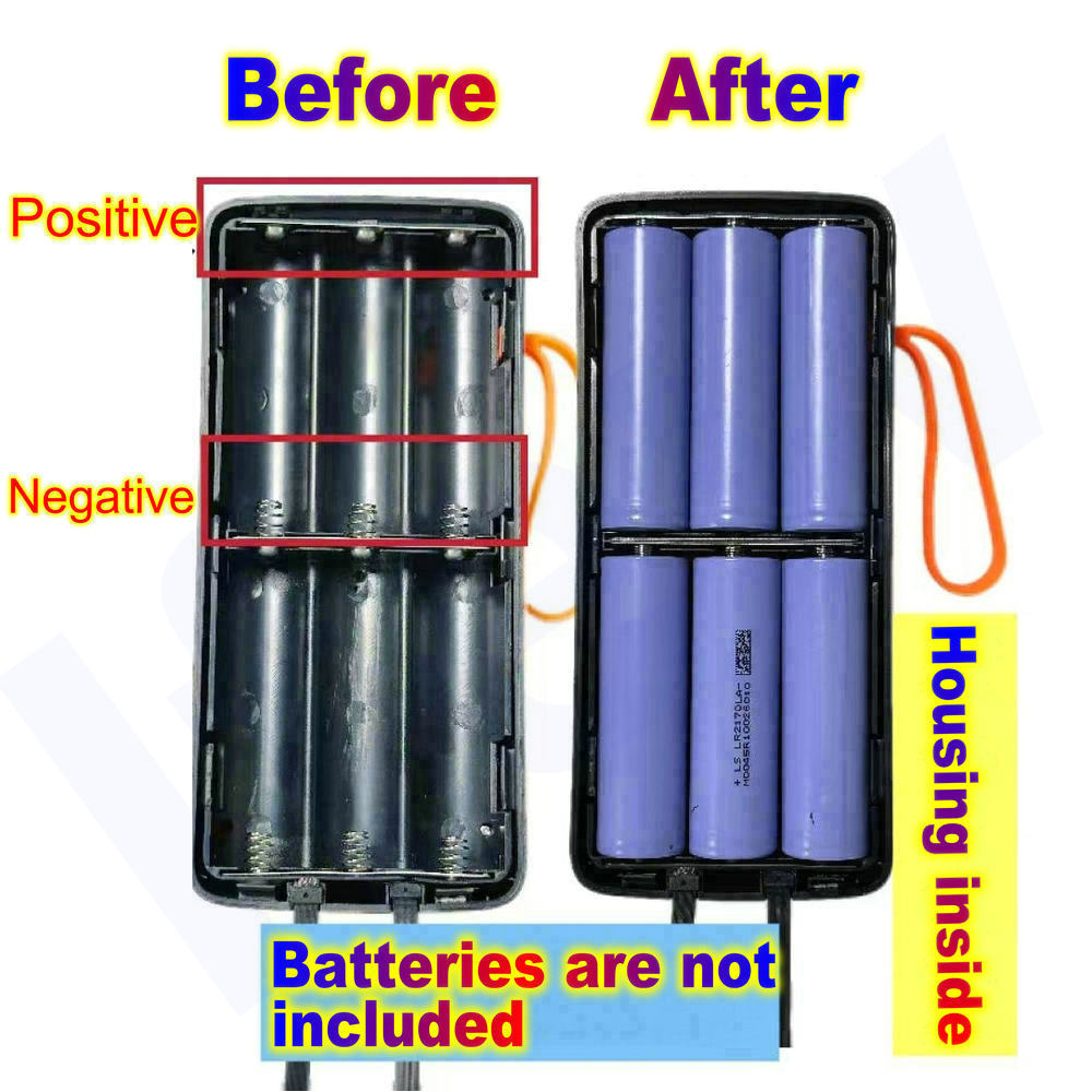 21700 علبة البطارية قوة البنك  - مراجعة Battery Case Storage وسعره