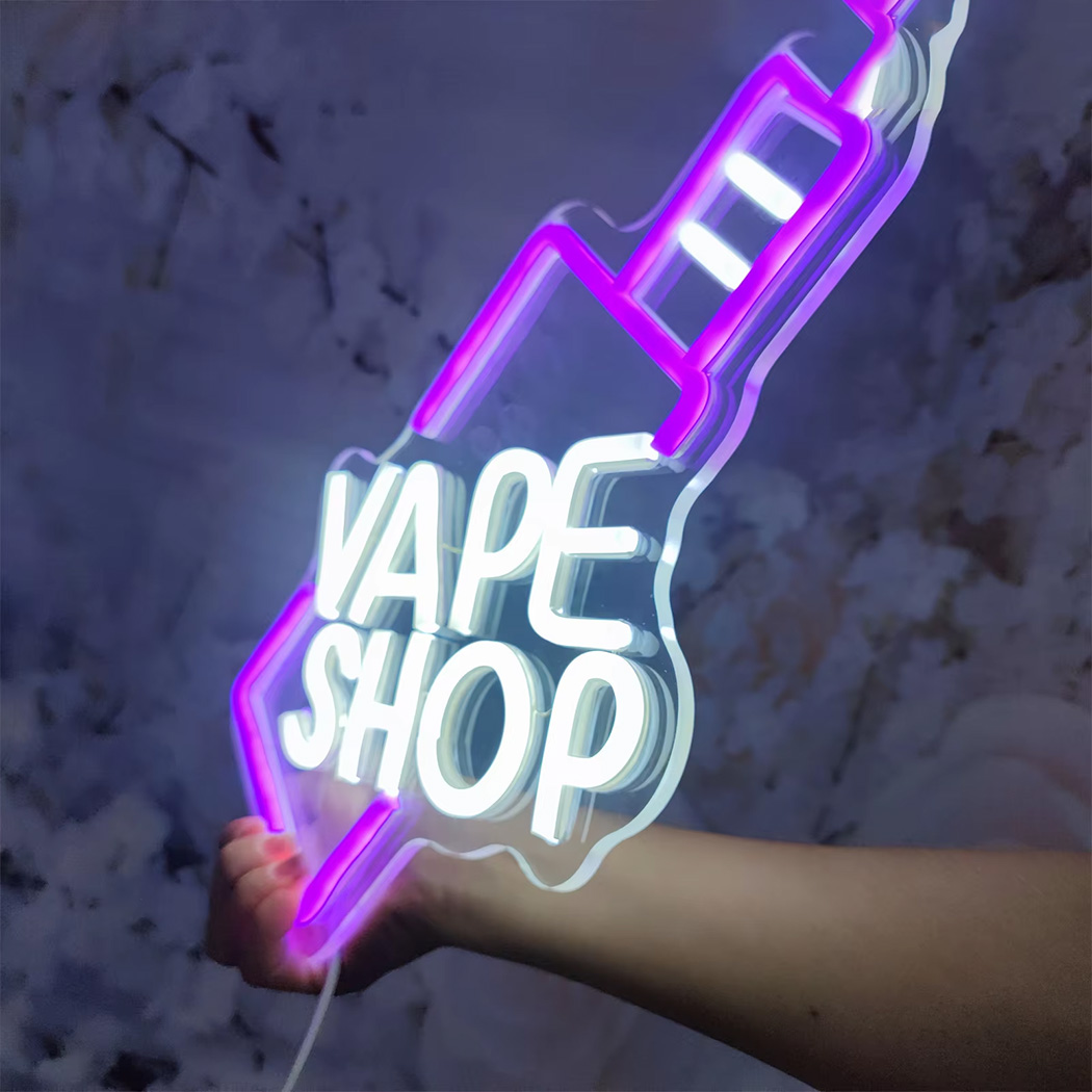 VAPE متجر LED النيون تسجيل صال - مراجعة Vaping Shop وسعره
