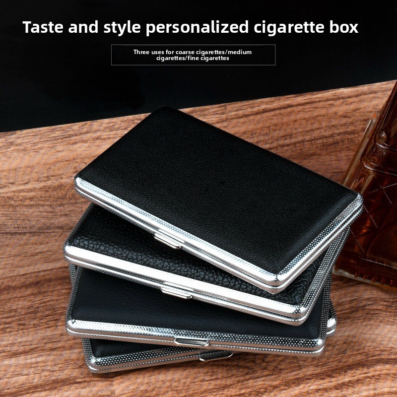 علبة سجائر جلدية معدنية رفيعة  - مراجعة Smoking & Vaping Accessories وسعره